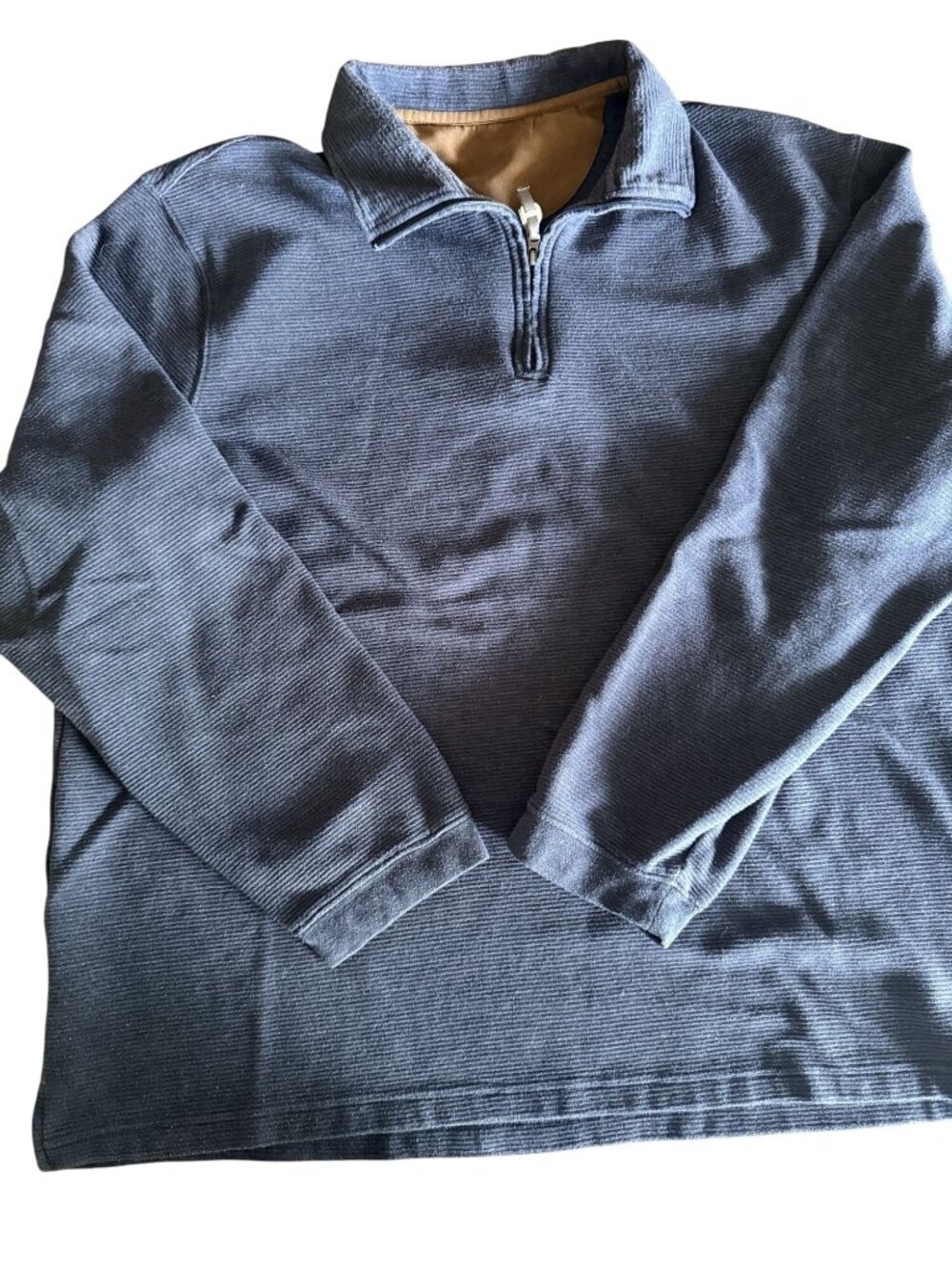 Hudson River Blue Long Sleeve Half-Zip Ribbed Pullover Shirt Mens Size XL